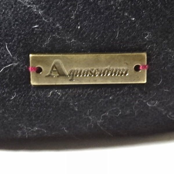 新品 Aquascutum LONDON アクアスキュータム ロンドン 日本製 秋冬 ウール ハンティング キャップ 帽子 黒 M-S 56cm メンズ 男性 紳士用_画像4