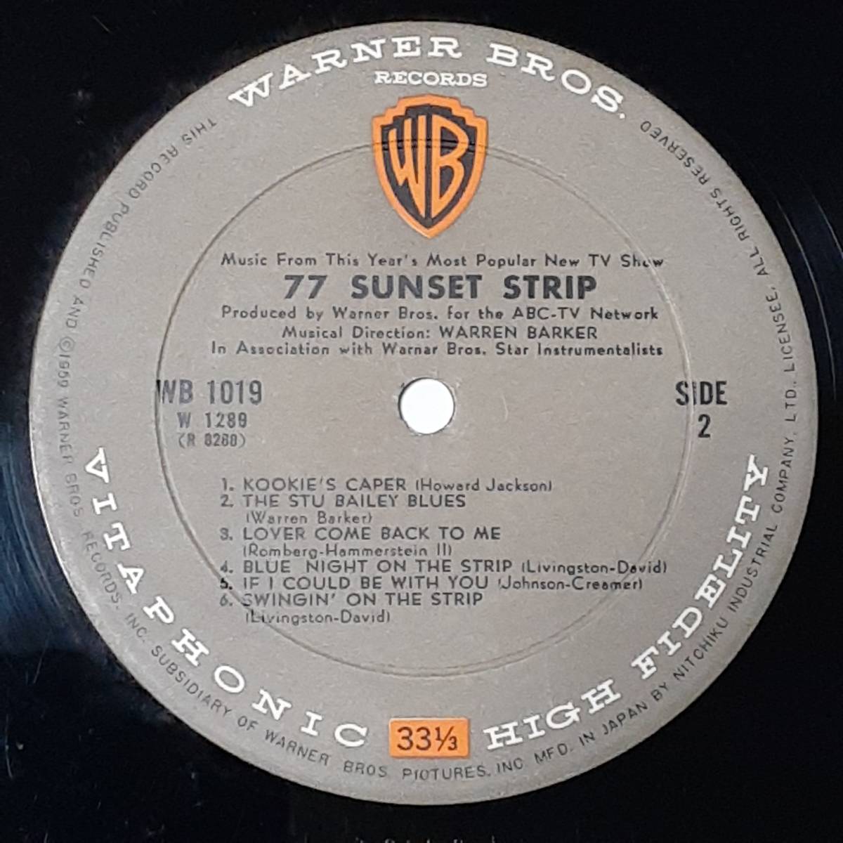 サンセット７７(1958・TV) 77 Sunset Strip／ウォーレン・バーカー Warren Barker、アレックス・ノース Alex North／日本盤ＬＰ_画像4