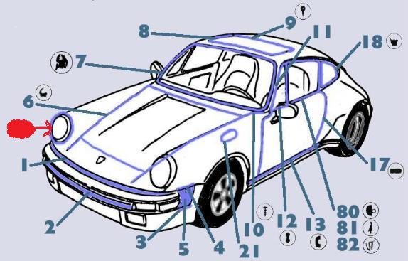 ♪I.LOVE♪ポルシェ♪911 964 ヘッドライトシール左右ｓｅｔ♪外装♪_画像2