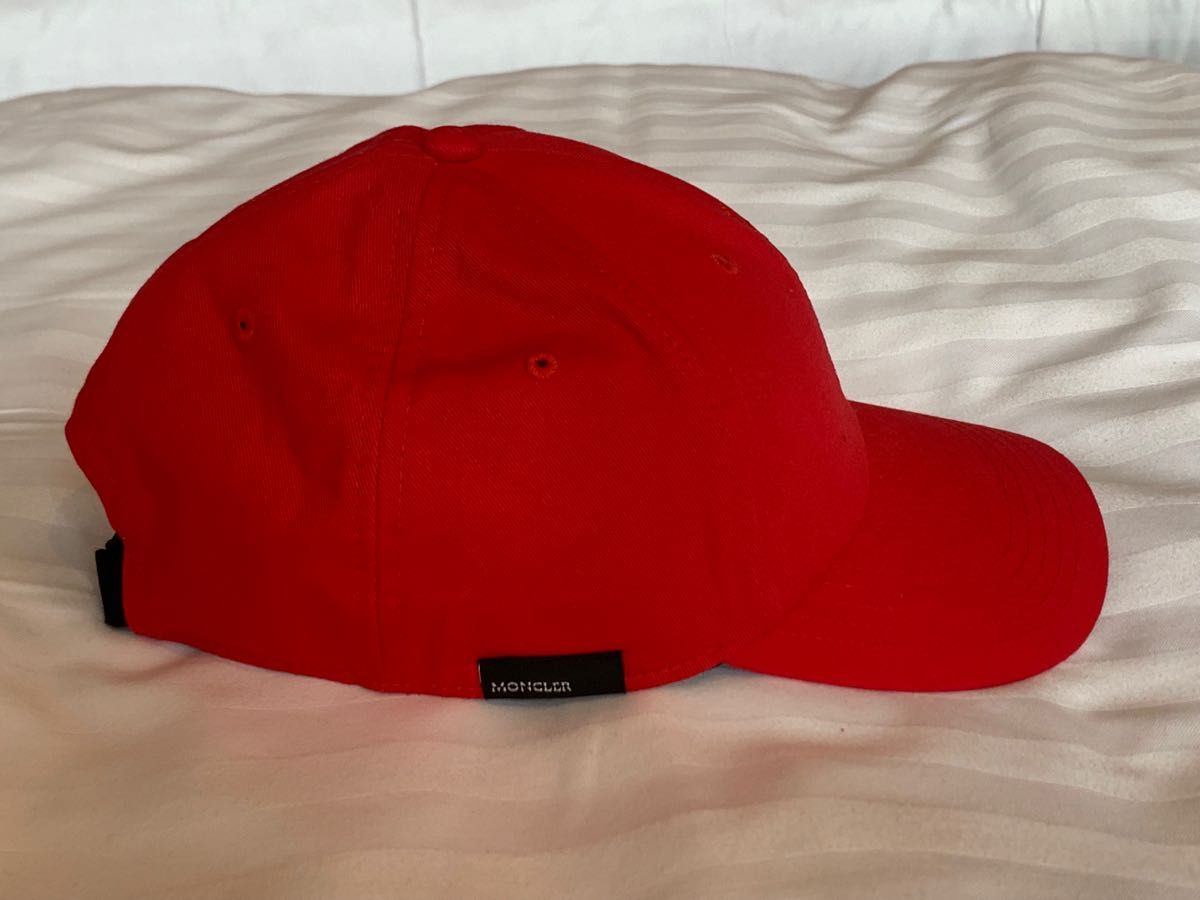 新品　MONCLER モンクレール　キャップ メンズ BASEBALLCAP ベースボールキャップ 帽子　赤 フリーサイズ