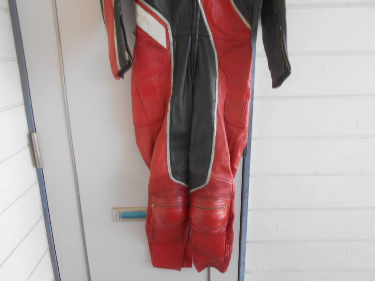  old car Kushitani racing suit leather coverall L size made in Japan that time thing circuit ridge race Running man . raw Tsukuba Suzuka 