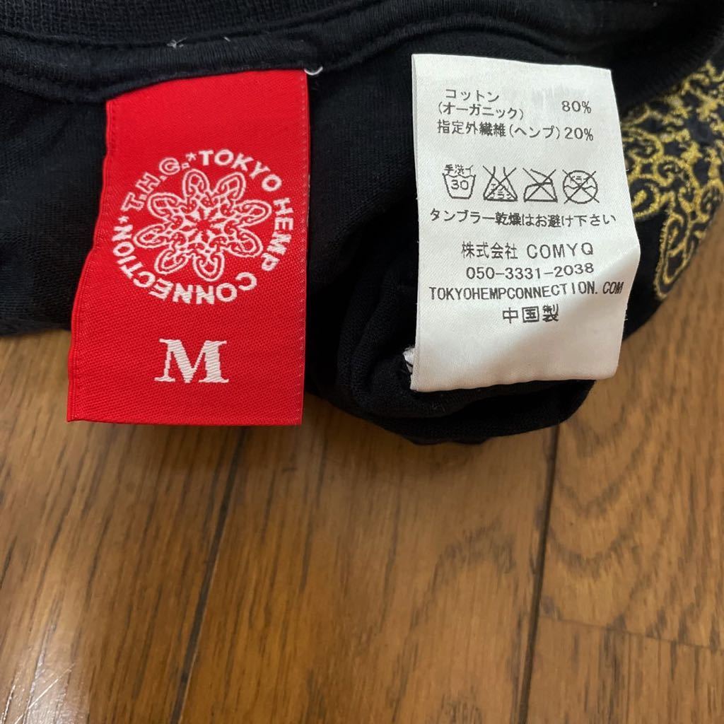 TOKYO HEMP CONNECTION プリントTEE 黒　Mサイズ 背面刺繍入り_画像4
