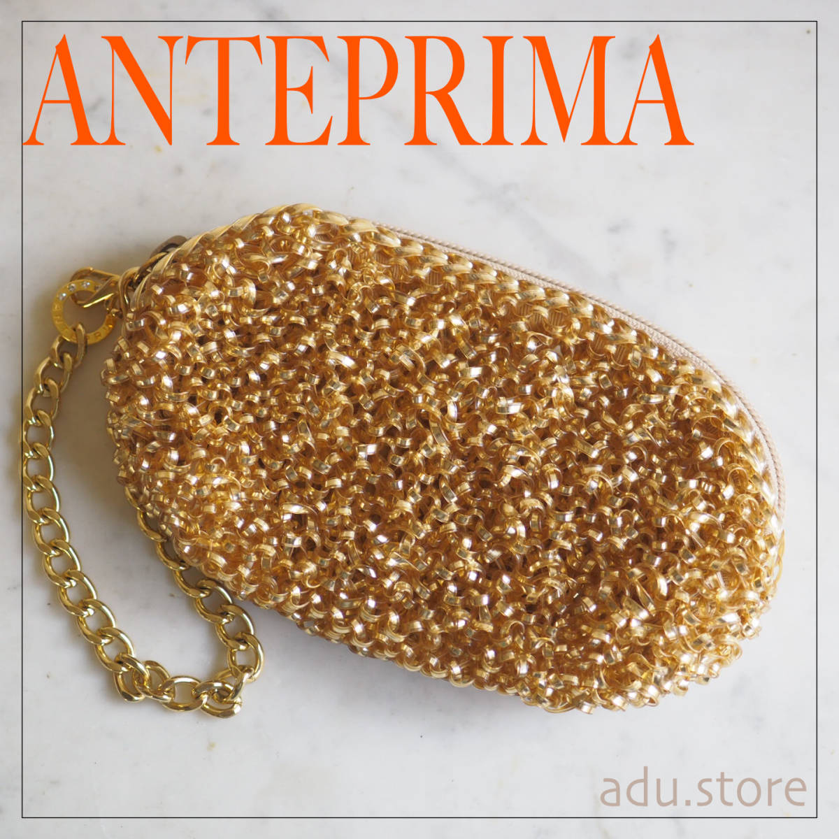  beautiful goods * Anteprima ANTEPRIMA wire bag pouch chain Gold party wedding back in bag cosme cosmetics 