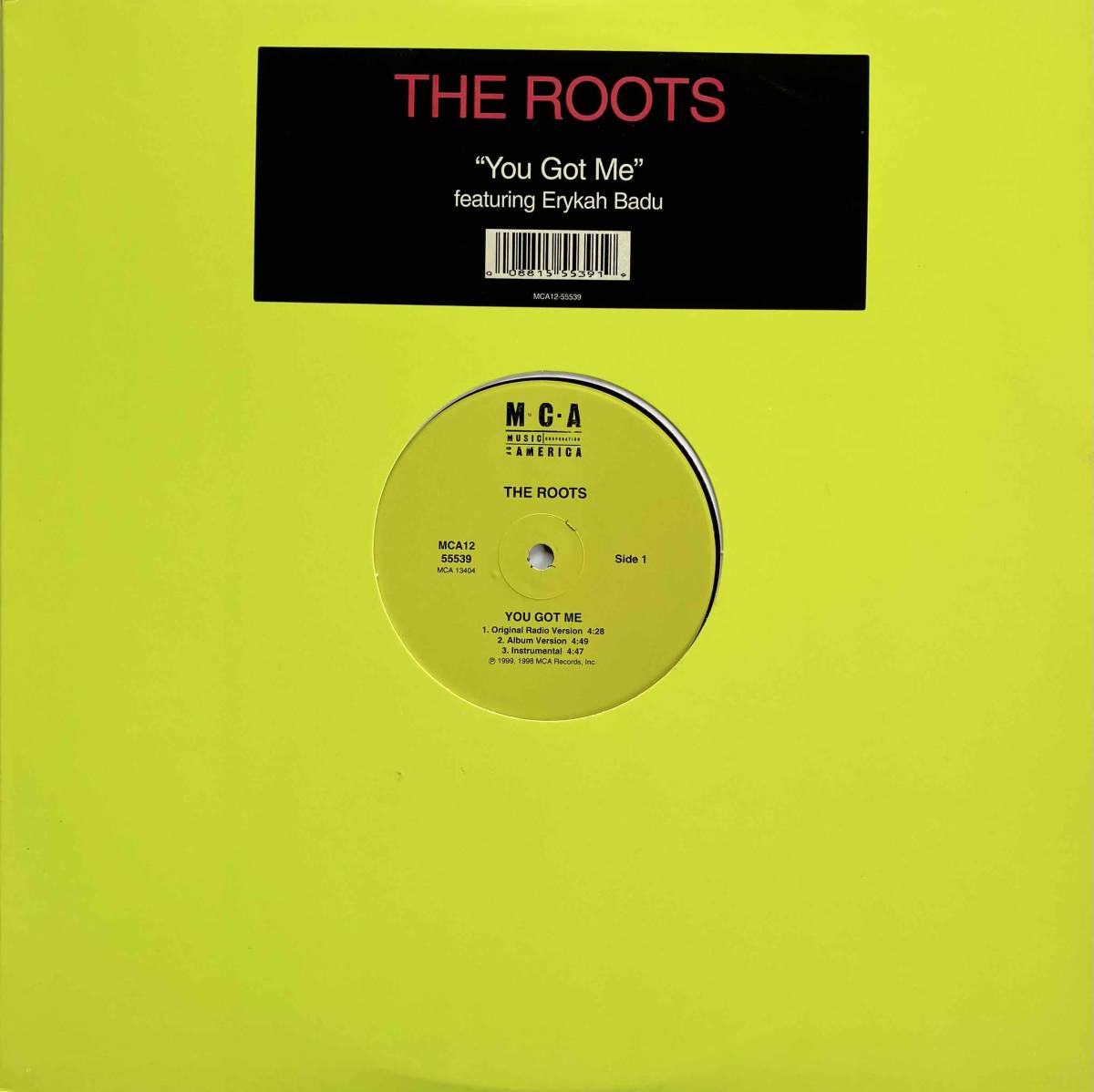 The Roots / You Got Me【12''】1999 / US / MCA Records / MCA12 55539 / 検索：Erykah Badu _画像1