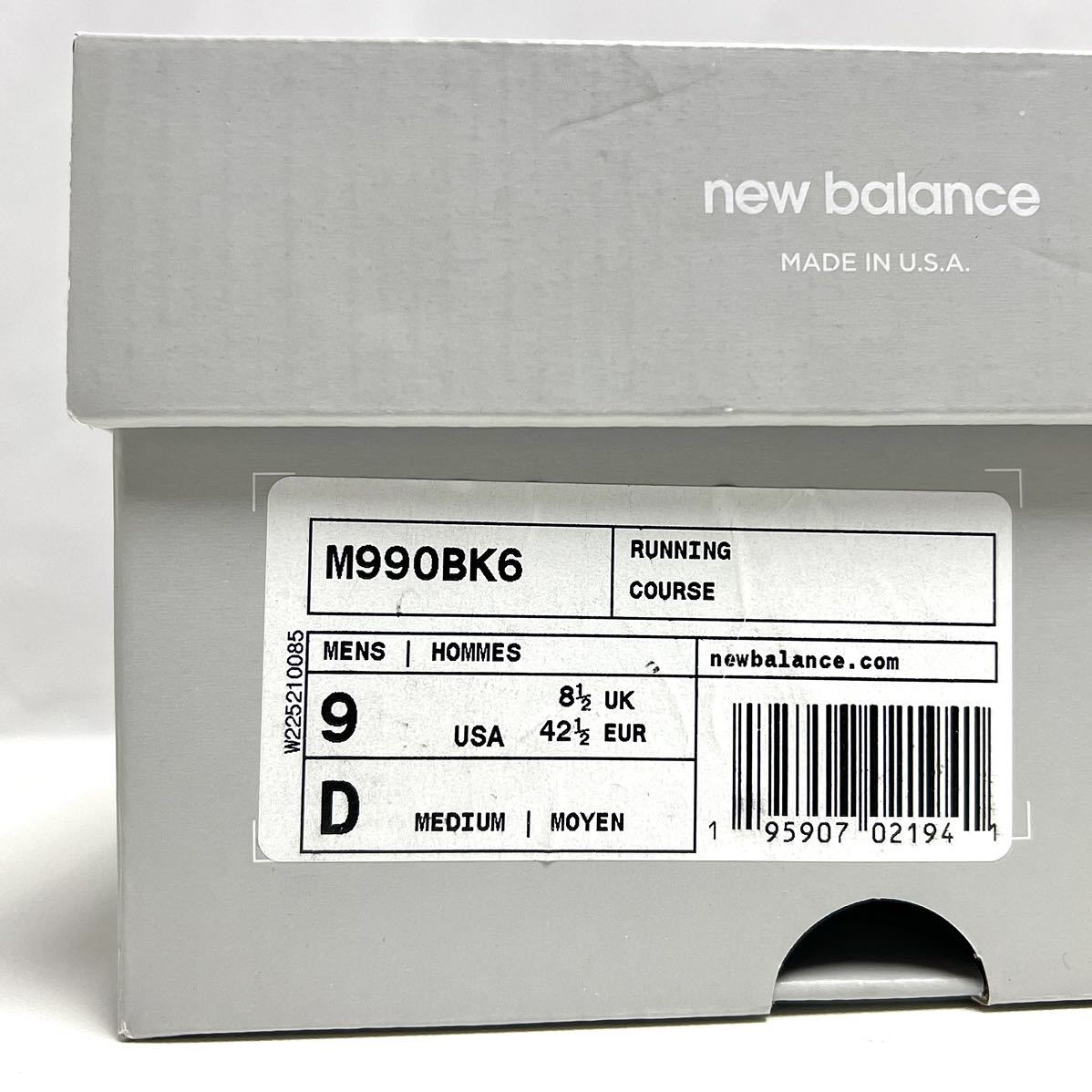 27cm 新品 ニューバランス M990 BK6 USA製 アメリカ製 NEWBALANCE