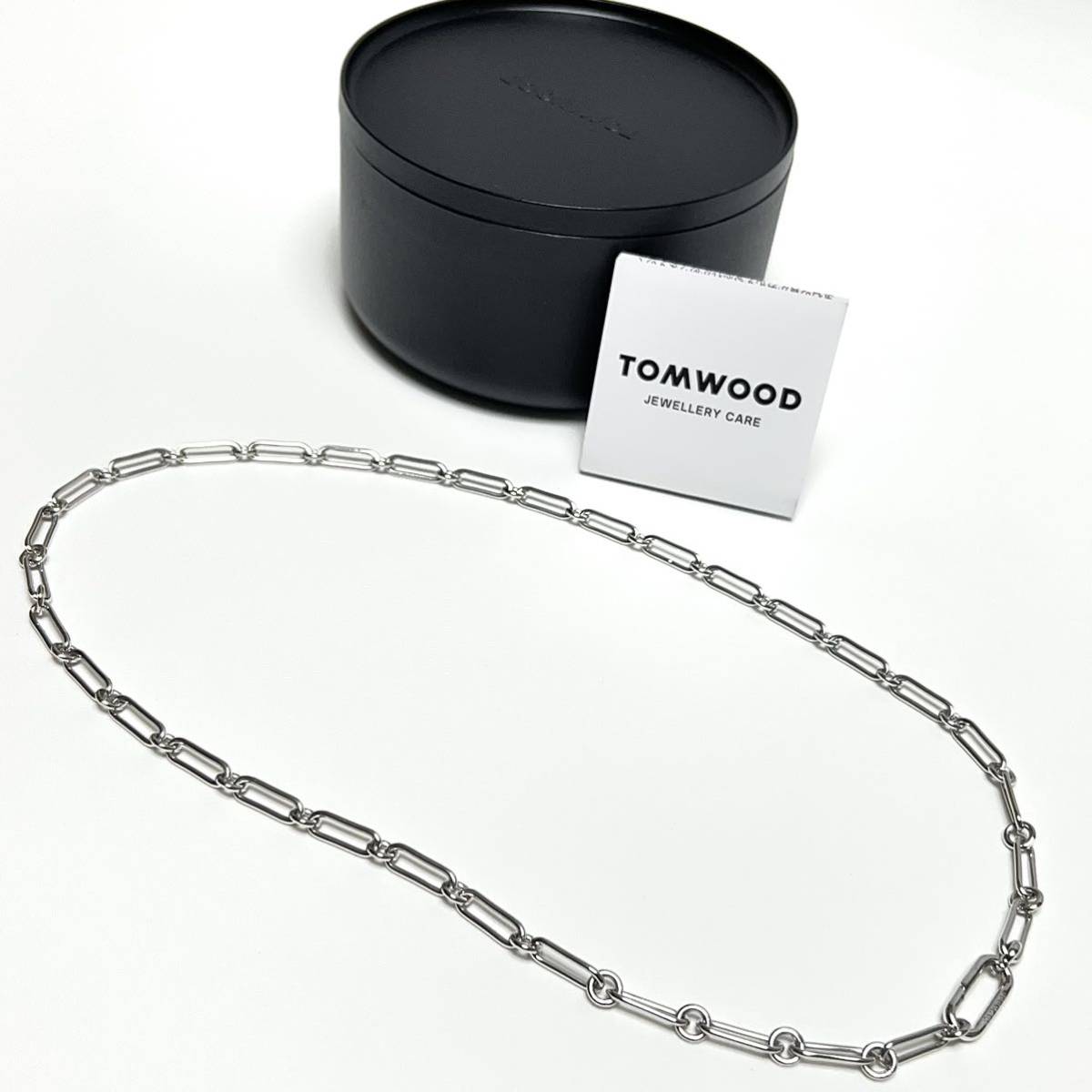 20.5inches 新品 TOMWOOD トムウッド Box Chain ボックス チェーン ネックレス シルバー Large ボックスチェーン バングル ロゴ_画像1