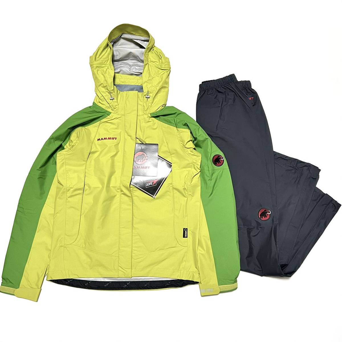 S woman new goods Mammut waterproof Gore-Tex rainsuit rain top and bottom set rainwear rainwear GORETEX setup wi men lady's 