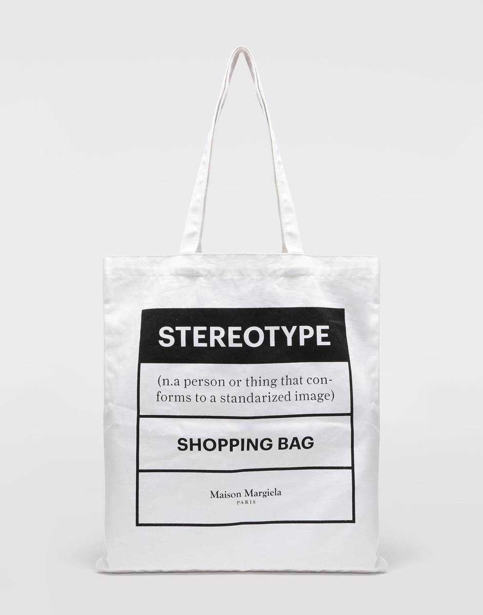 新品 メゾンマルジェラ ロゴ入り STEREOTYPE トートバッグ ショッピング バッグ エコバッグ 白 ステレオタイプ 1CON TOTEBAG_画像1