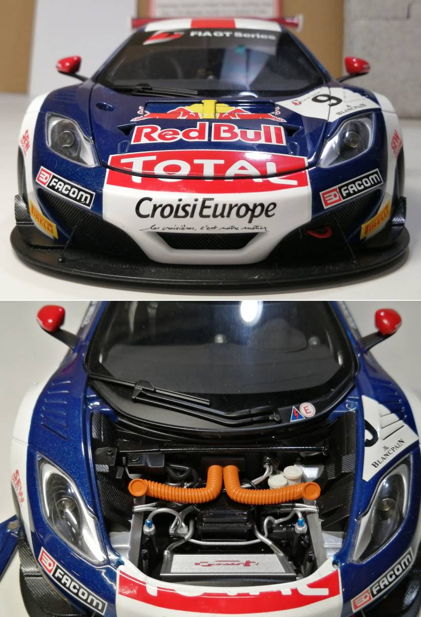 【同梱不可/ジャンク】AUTOart 1/18 MCLAREN 12C GT3 RED BULL S.LOEB/A.PARENTE #9　　MP4-12C/ディへドラルドア_画像4