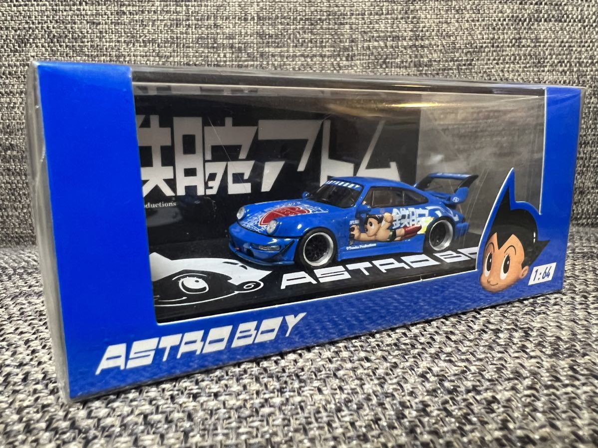 日本未発売ブランド　1/64 TOY QUBE DPLS ASTROBOY 鉄腕アトム　RWB ポルシェ　911 (964) オフィシャルモデル_画像2