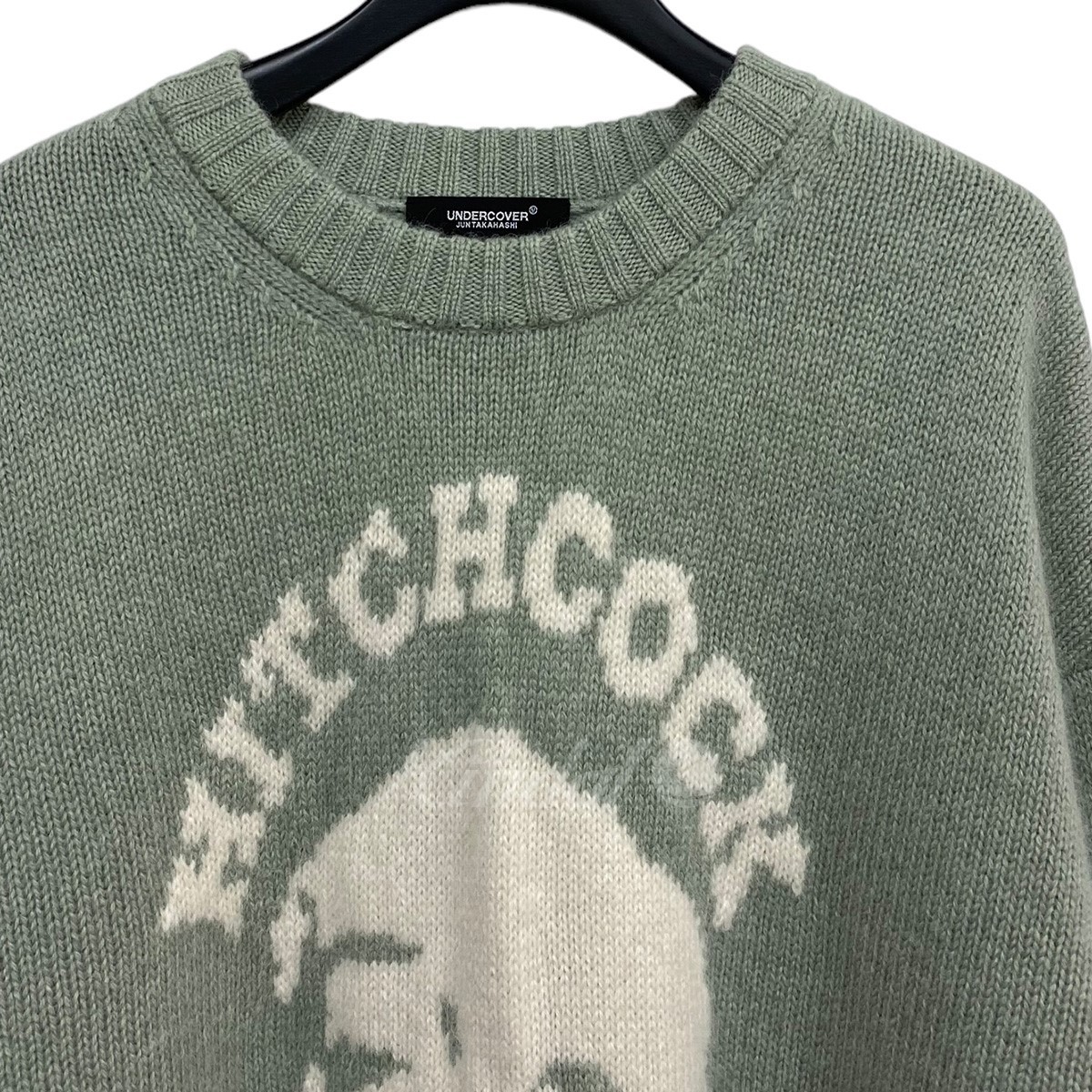 UNDER COVER×Alfred Hitchcock　 22AW Hitchcock Face Crewneck Knitヒッチコック刺繍ニットセーター 商品番号：8069000075038_画像4