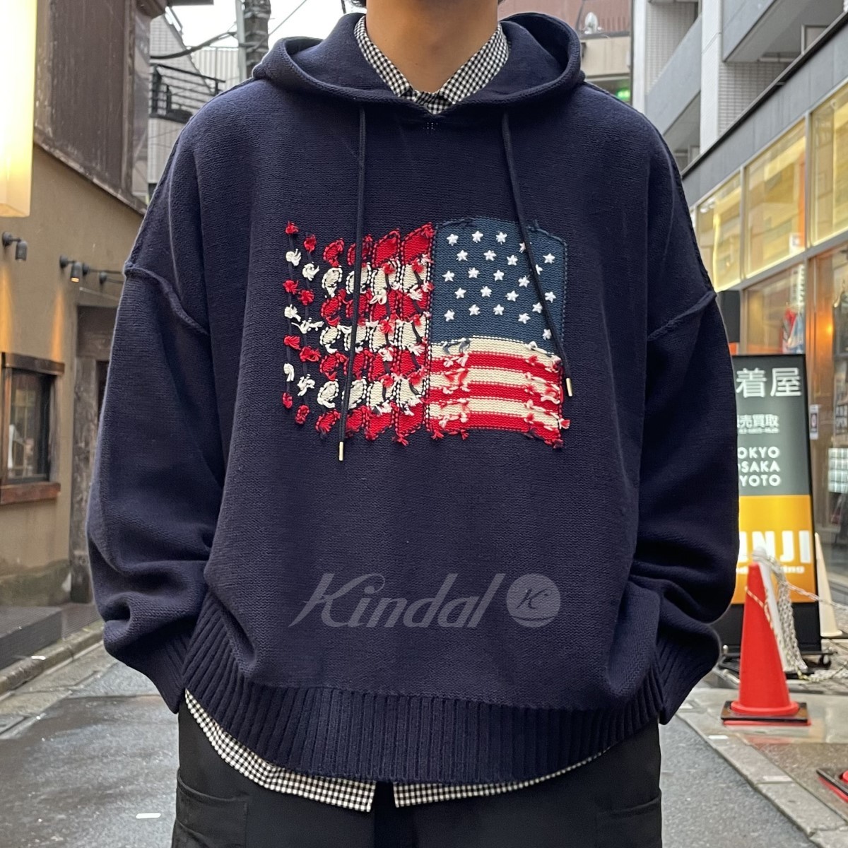 DAIRIKU×ZOZOVILLA 別注23AW America Knit Hoodieインサイドアウト