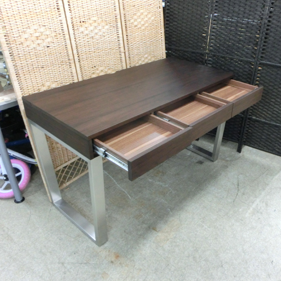 dinostinosGlanPlus gran plus desk 120. walnut material PC desk stainless steel legs Sapporo city west district 