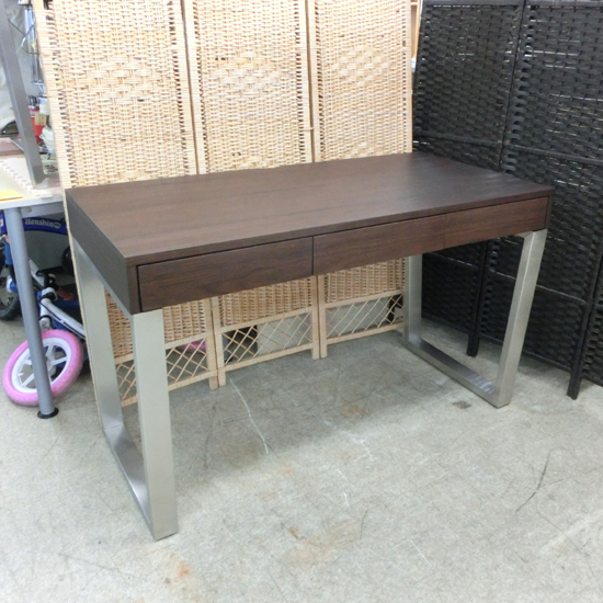 dinostinosGlanPlus gran plus desk 120. walnut material PC desk stainless steel legs Sapporo city west district 