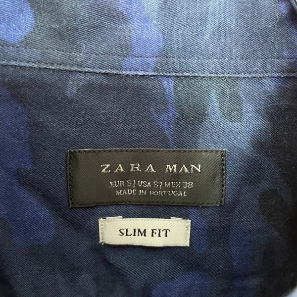 [KWT546] ZARA MAN 長袖シャツ ブルー レディース 38 ポス_画像5