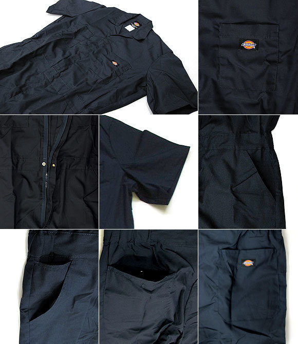 ディッキーズ　半袖ツナギ　　３３９９９　ブラック　Sサイズ　新品【Dickies】作業着　おしゃれ カバーオール _画像はネイビーですが商品はブラックです。