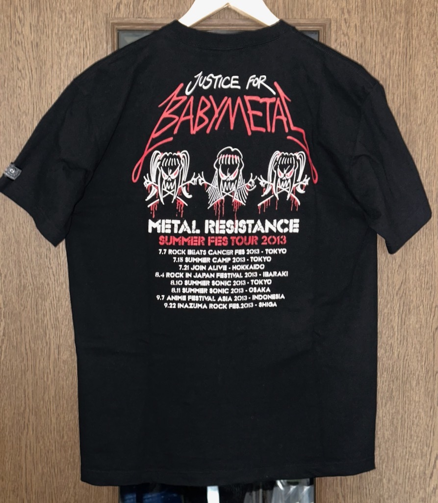 BABYMETAL METAL RESISTANCE SUMMER FES TOUR 2013 Tシャツ L」中元