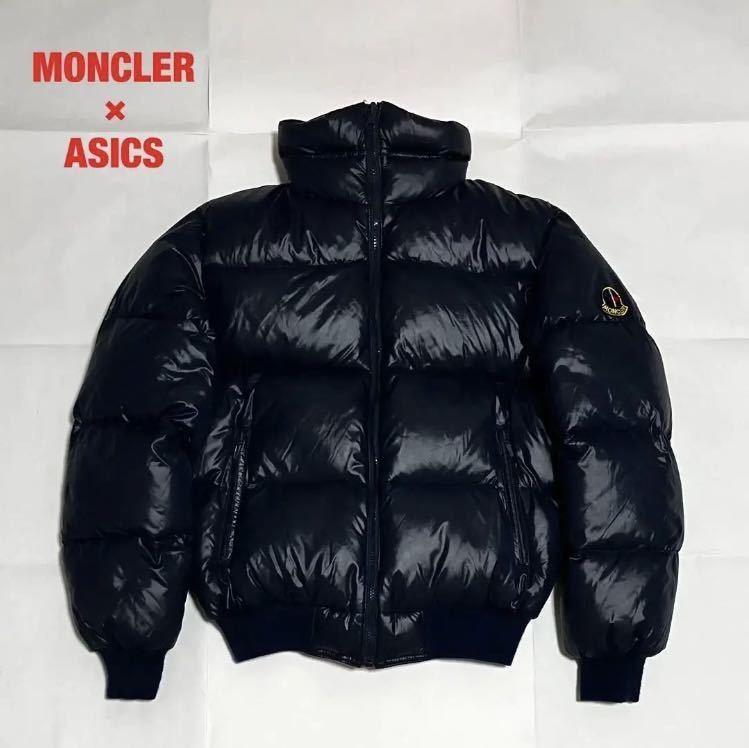 【希少】MONCLER　モンクレール　ダウンジャケット　スキーウェア　ロゴワッペン　リバーシブル　アシックス期　フェザー混　コラボ　80s