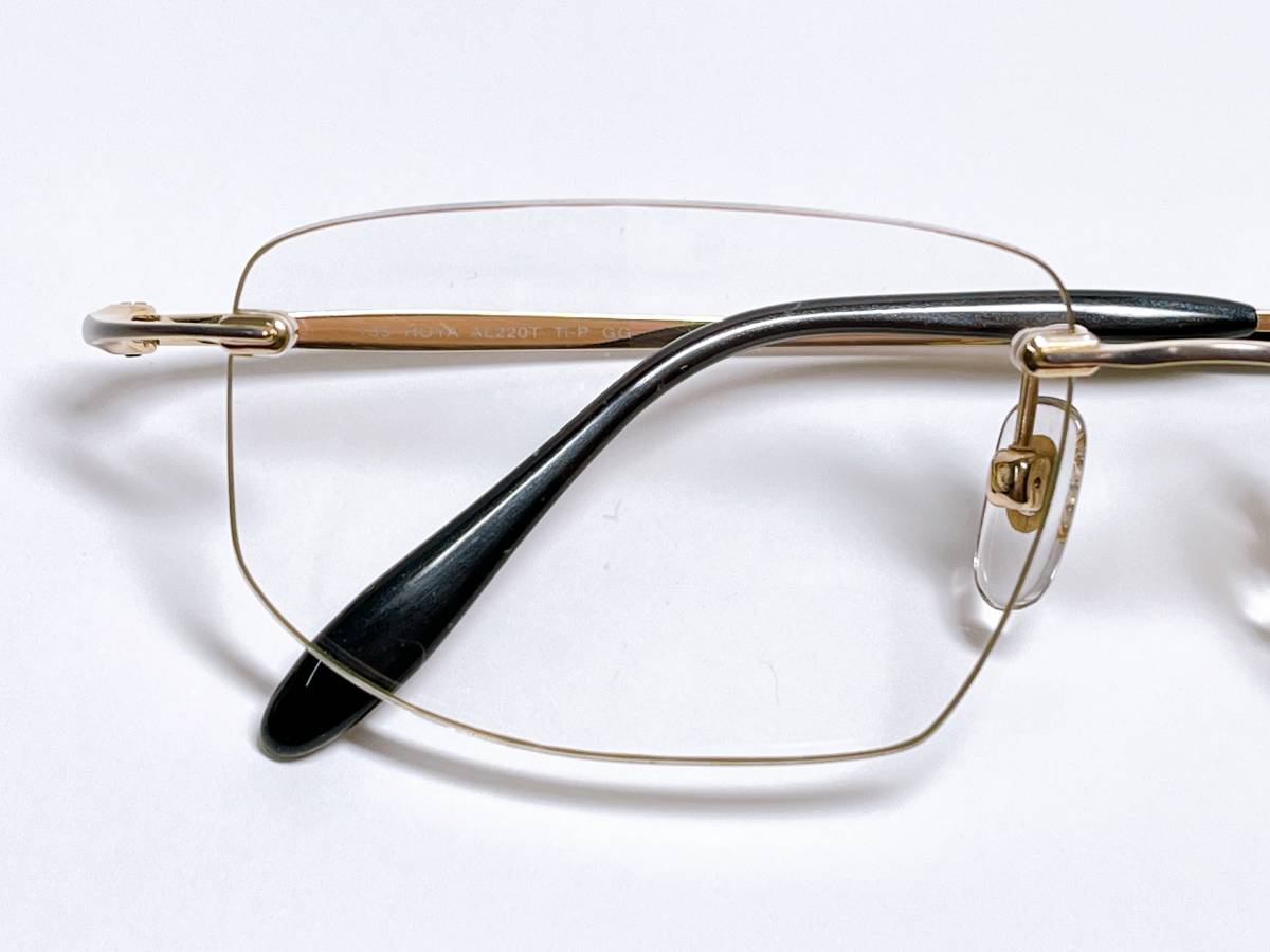 ふちなし 日本製 メガネ ★ チタン 軽量 ゴールド ★ ツーポイント 男性用 メガネフレーム の画像3