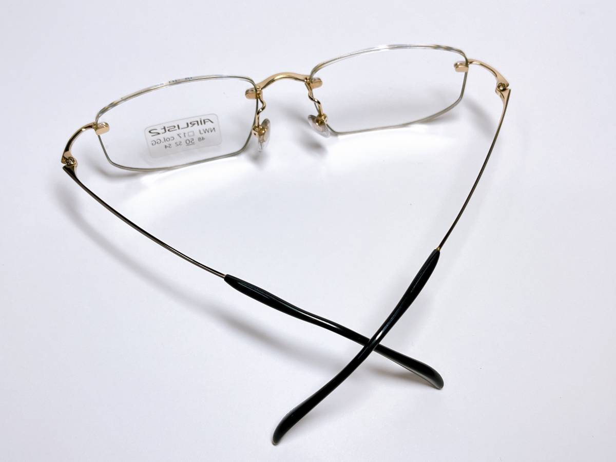 ふちなし 日本製 メガネ ★ チタン 軽量 ゴールド ★ ツーポイント 男性用 メガネフレーム の画像7