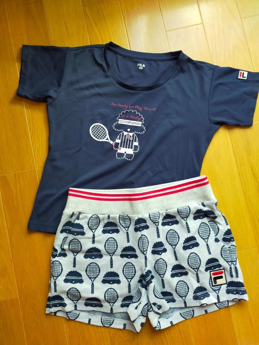 フィラ テニス テニスウェア レディース プードル セットアップ Mサイズ トップス ショートパンツ