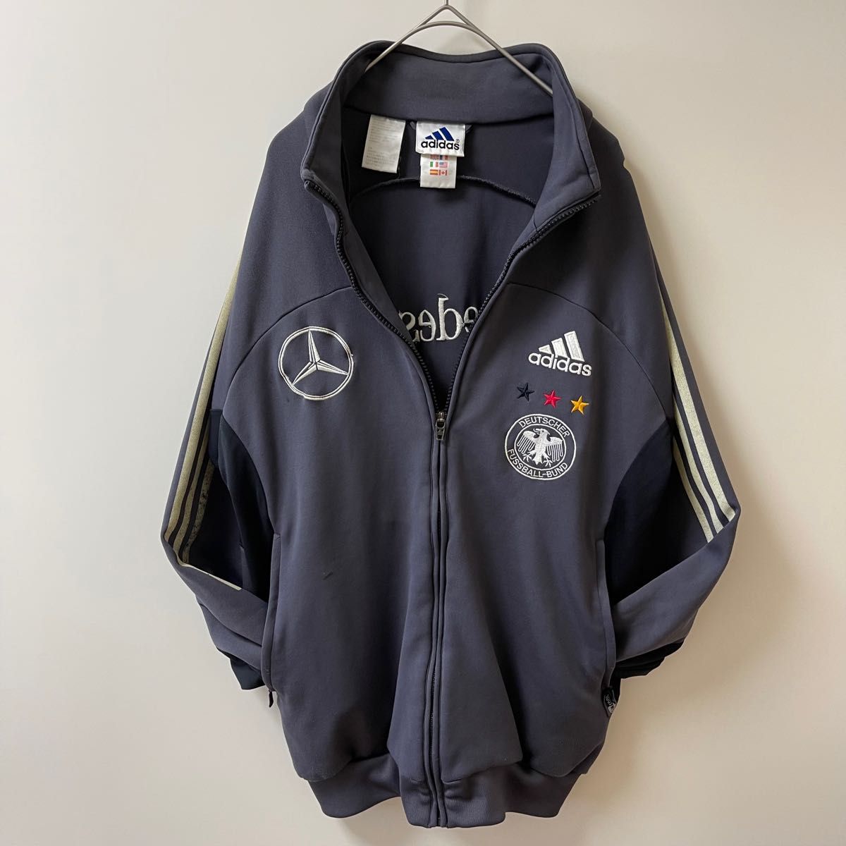90s】サッカードイツ代表　アディダス刺繍トラックジャケット古着ジャージ　ベンツ