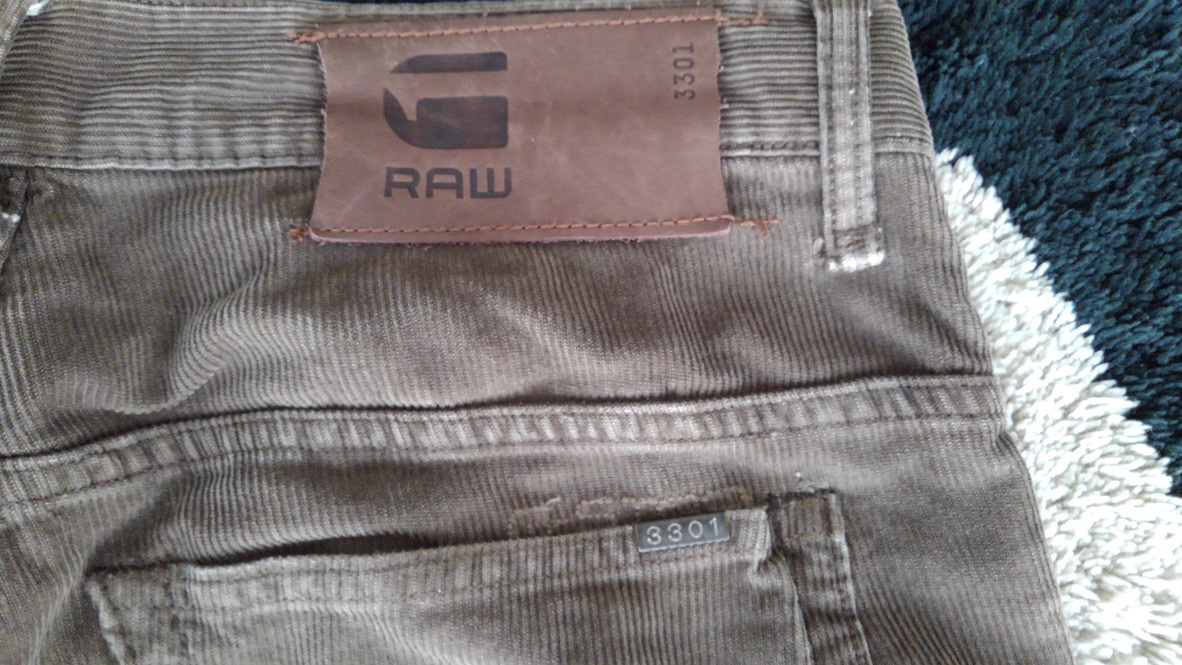 BLACK EVERYDAY! G-STAR RAW 3301 / W32 L32 コーデュロイ・ジーンズ ダーク・ブラウン _画像3