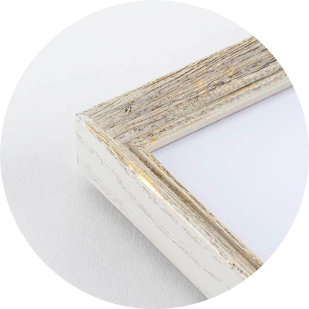 デッサン用額縁 木製フレーム 鎌倉 アンティークホワイト アクリル 半切サイズ_画像2