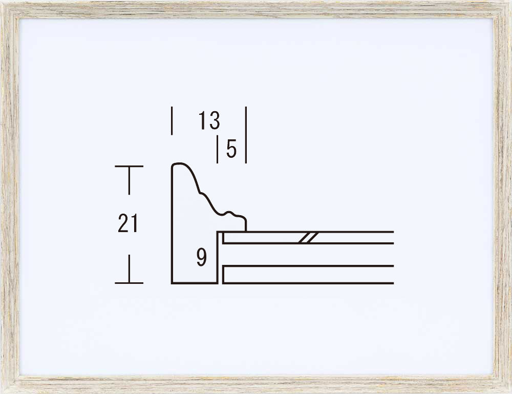 水彩用額縁 木製フレーム 鎌倉 アンティークホワイト アクリル F4号サイズ_画像1