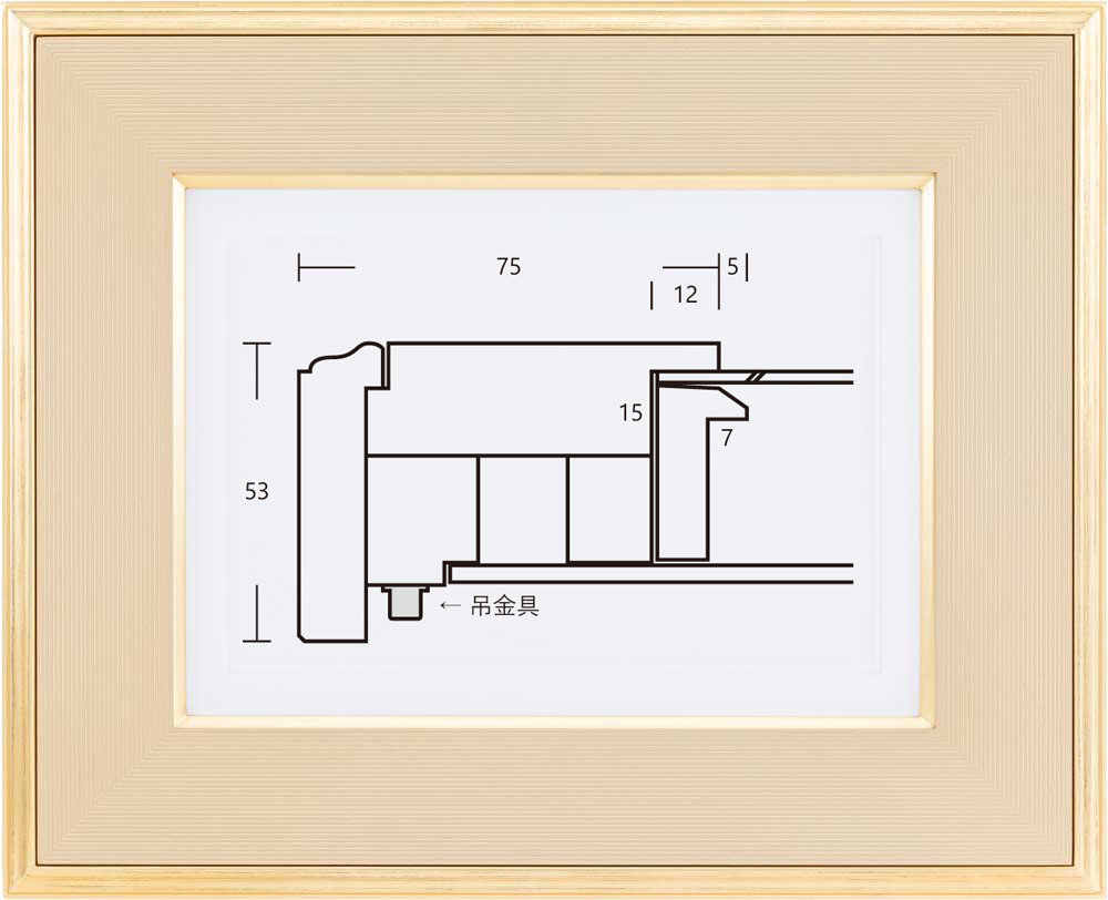 額縁 油彩額縁 油絵額縁 木製フレーム 風月 ゴールド アクリル サイズS6号-