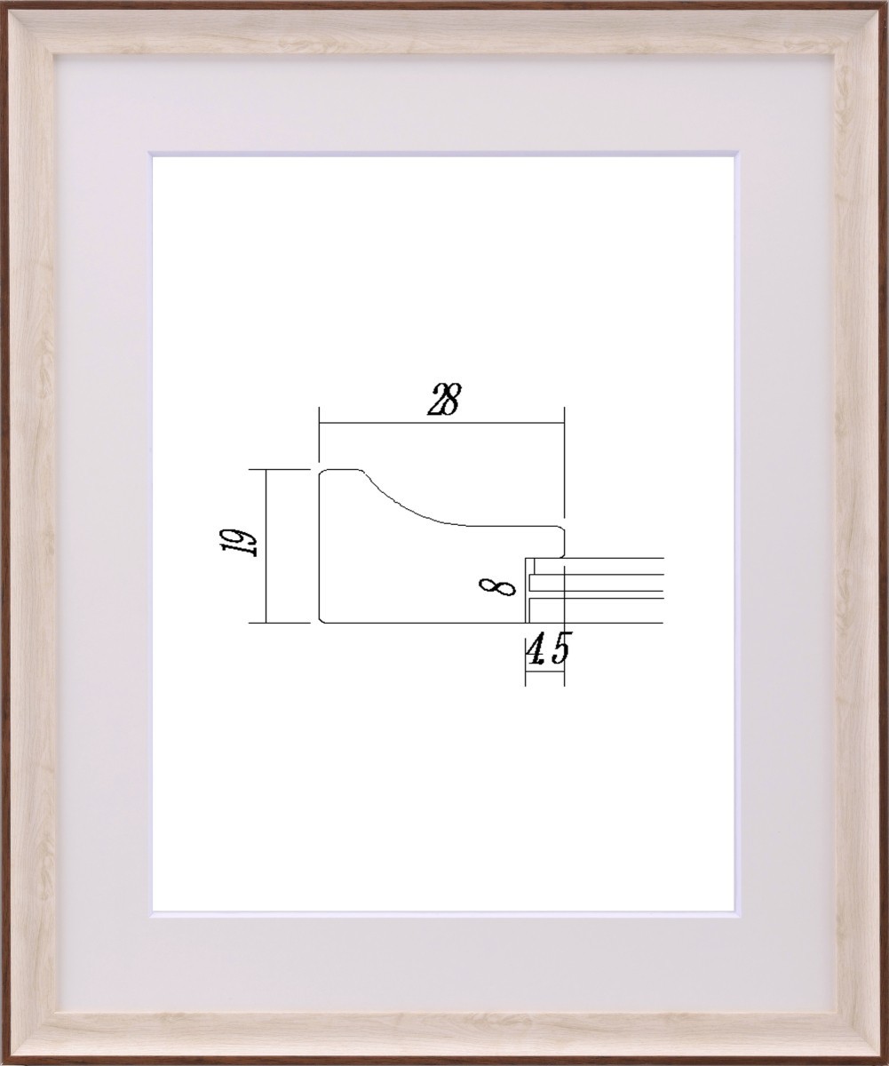 水彩用額縁 樹脂製 UVカットアクリル付 8155 サイズ F4号 ホワイト 金_画像1