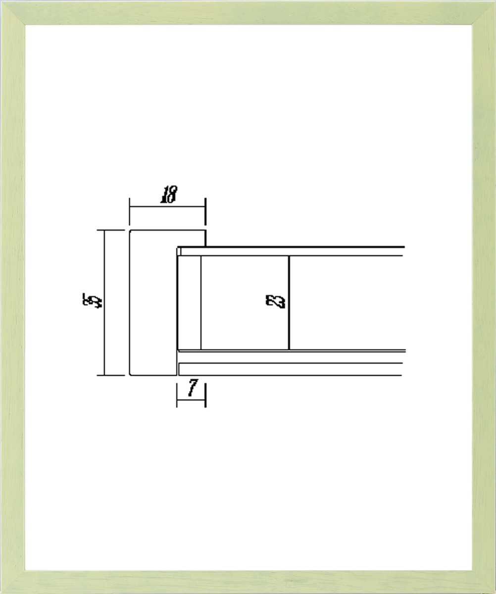 デッサン用 額縁 木製 UVカットアクリル付 7916 小全紙 グリーン_画像1