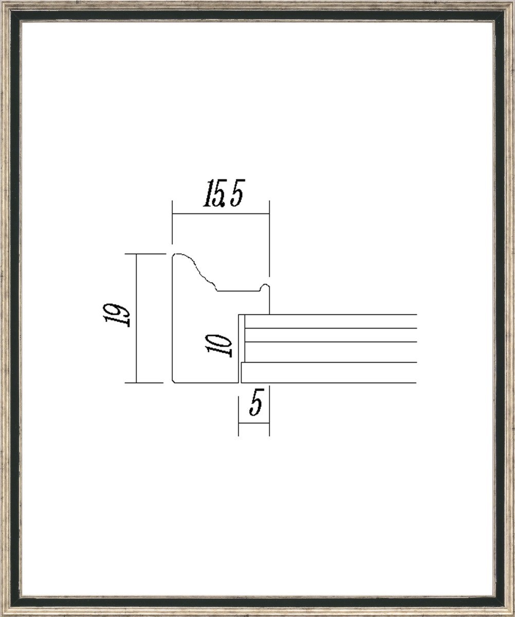デッサン用額縁 木製フレーム 5902 大衣サイズ Ｓ/グリーン シルバー_画像1