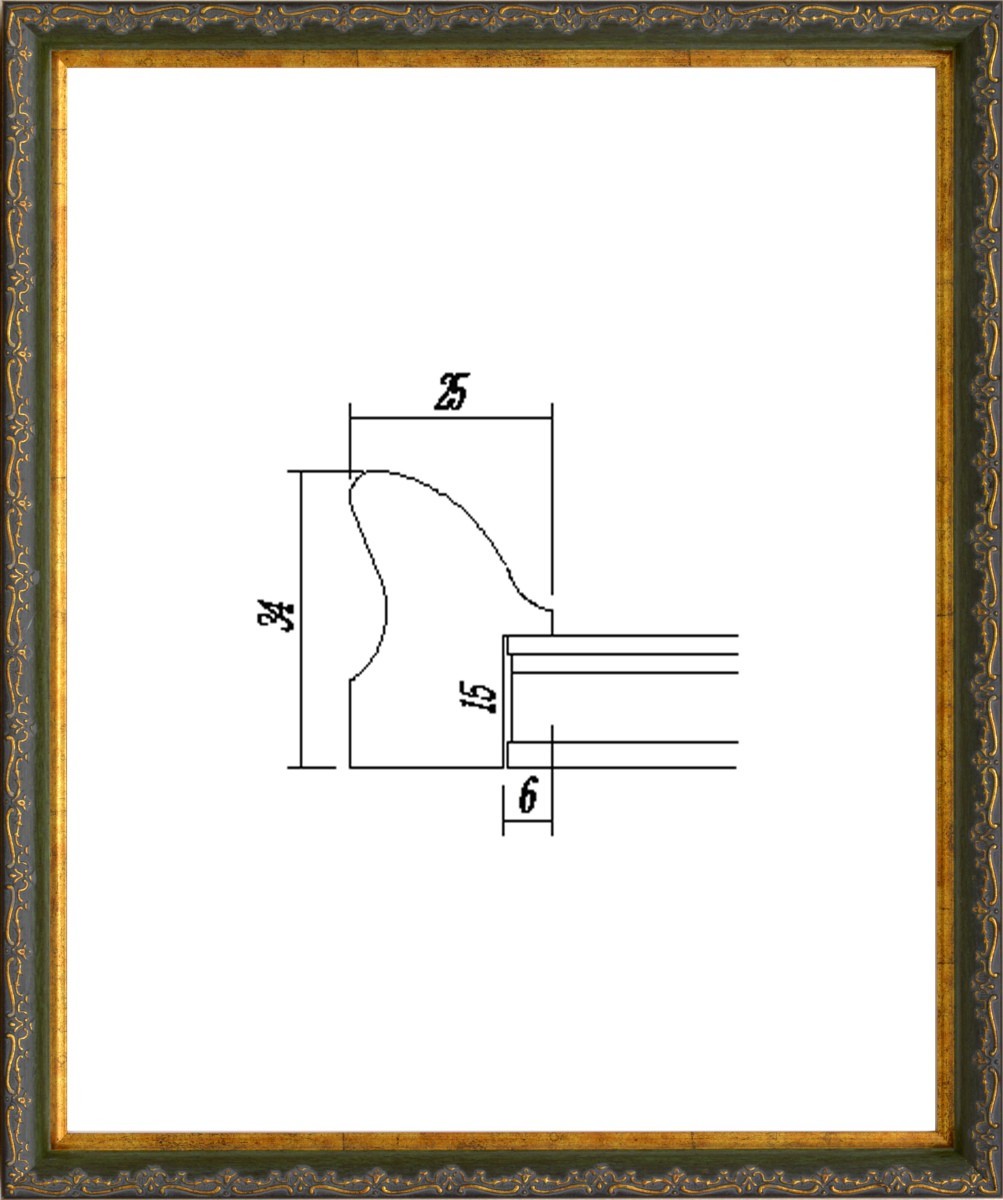 デッサン用額縁 UVカットアクリル付 8214 四ッ切 グリーン_画像1