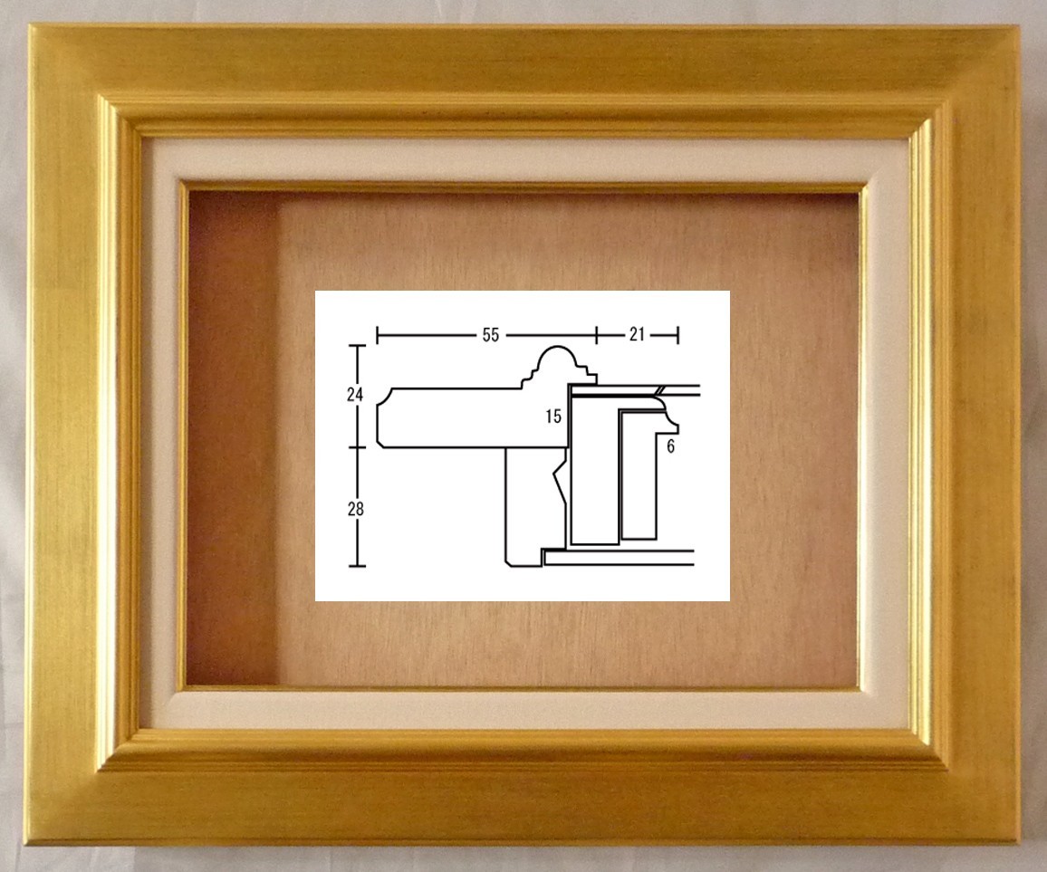 額縁 油彩額縁 油絵額縁 木製フレーム オーロラ 金 サイズM6号_画像3
