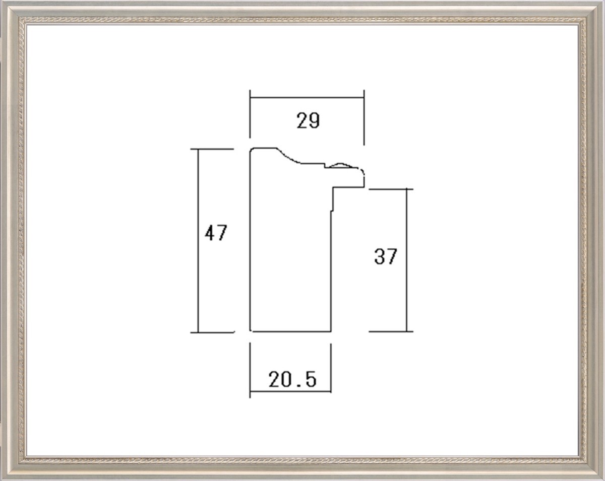 額縁　油絵/油彩額縁 出展用木製仮縁 7300 F15号 シルバー_画像1