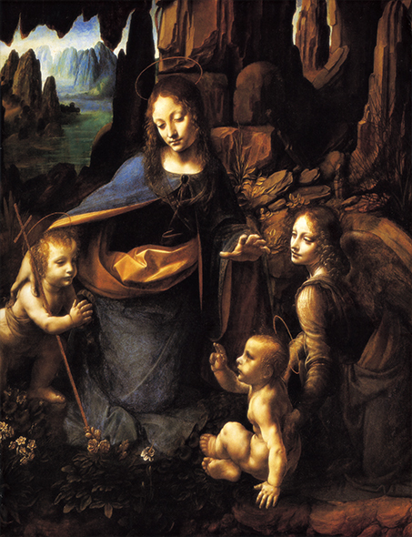 絵画 複製名画 キャンバスアート 世界の名画シリーズ レオナルド・ダ・ヴィンチ 「 岩窟の聖母 」 サイズ 10号_画像1