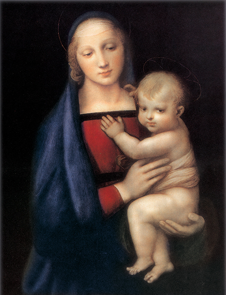 絵画 複製名画 キャンバスアート 世界の名画シリーズ ラファエルロ・サンティ 「 大公の聖母 」 サイズ 20号_画像1