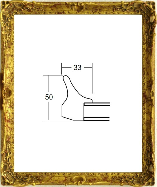 デッサン用額縁 8798 アクリル仕様 小全紙 古代ゴールド_画像1