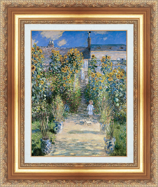 絵画 額縁付き 複製名画 世界の名画シリーズ クロード・モネ 「ヴェトゥイユのモネ庭園」 サイズ 20号