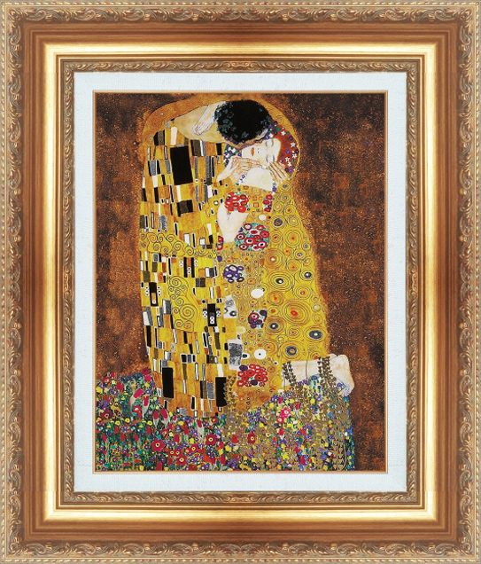 絵画 額縁付き 複製名画 世界の名画シリーズ グスタフ・クリムト 「 キス 」「 キッス 」「 接吻 」 サイズ 6号