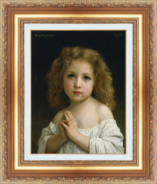 絵画 額縁付き 複製名画 世界の名画シリーズ ウィリアム・アドルフ・ブグロー 「 Little Girl 」 サイズ 10号