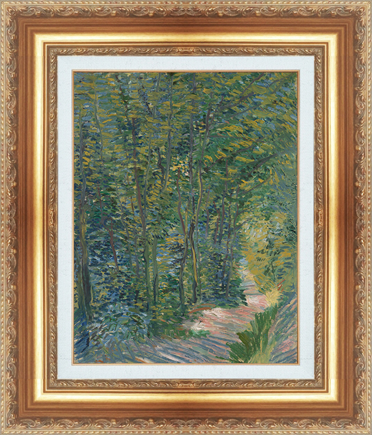 絵画 額縁付き 複製名画 世界の名画シリーズ ヴィンセント・ヴァン・ゴッホ 「 森の道 」 サイズ 15号_画像1