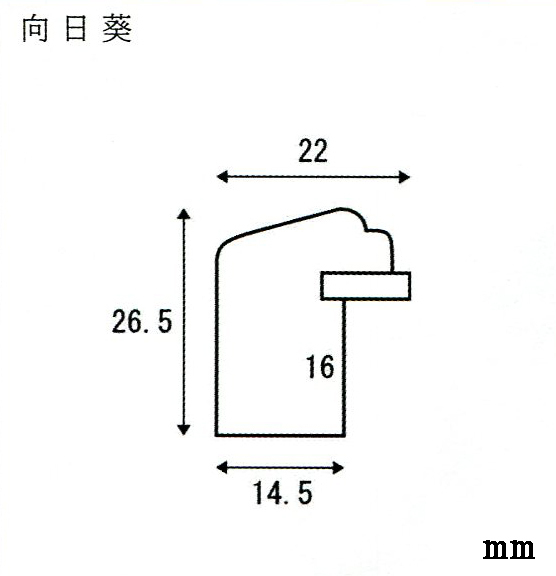 デッサン用額縁 木製フレーム 向日葵 八ッ切サイズ_画像2