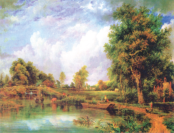 絵画 額縁付き 複製名画 世界の名画シリーズ ウィリアム・ワット 「 デッドハム湖 」 サイズ 3号_画像2
