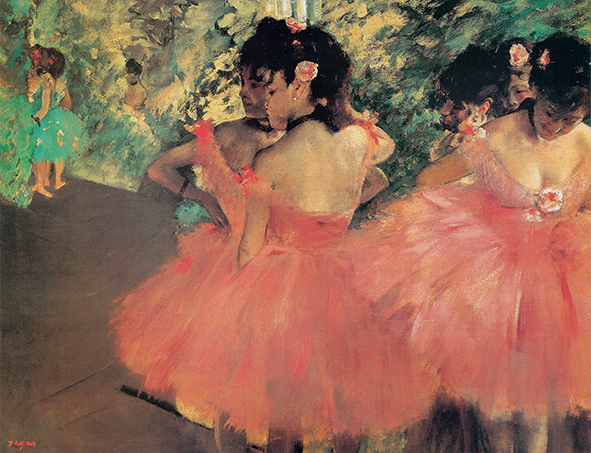 絵画 複製名画 キャンバスアート 世界の名画シリーズ エドガー・ドガ 「ピンクのドレスを着たダンサー」 サイズ 10号_画像1
