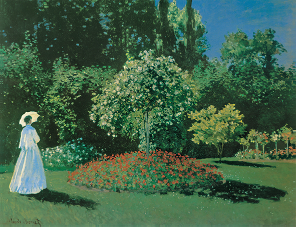 絵画 複製名画 キャンバスアート 世界の名画シリーズ クロード・モネ 「庭の女」 サイズ 20号_画像1