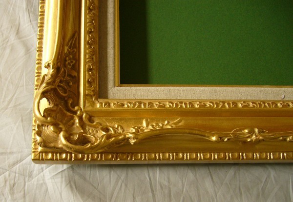 額縁　油絵/油彩額縁 木製フレーム 成型フレーム アクリル付 7840 サイズ F3号 ゴールド 金_画像3