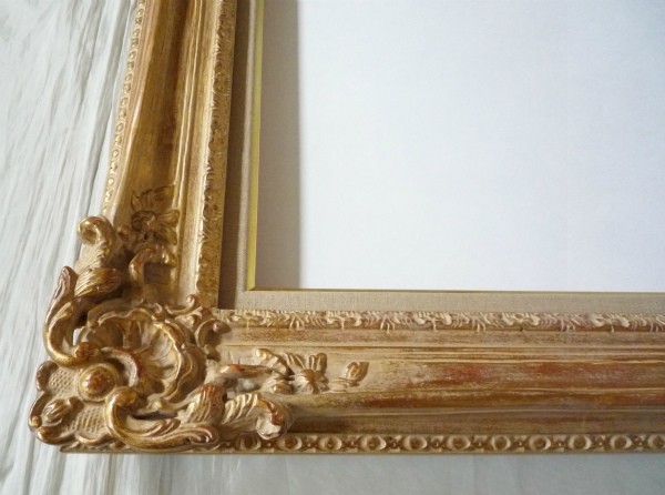 額縁 油彩額縁 油絵額縁 木製フレーム ルイ１５世 アンティーク金 サイズF8号_画像4