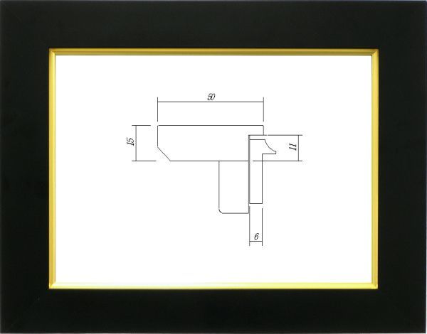 油絵/油彩額縁 木製フレーム 3450 サイズ F10号 ブラック 黒_画像1